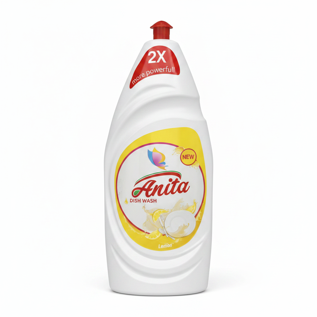 Detergjent Enësh Anita Dish Wash Lemon 900ml 2X More Powerfull - Aromë Limoni Larje Enësh