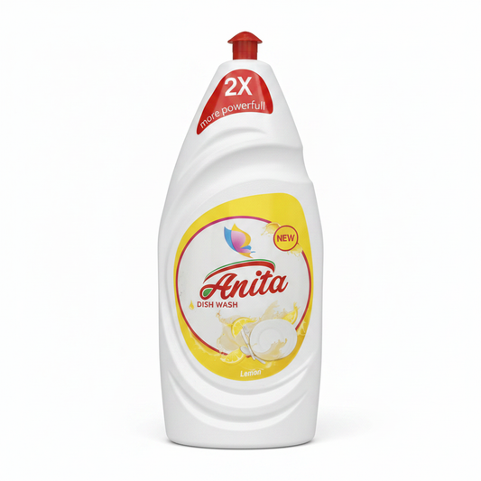 Detergjent Enësh Anita Dish Wash Lemon 900ml 2X More Powerfull - Aromë Limoni Larje Enësh