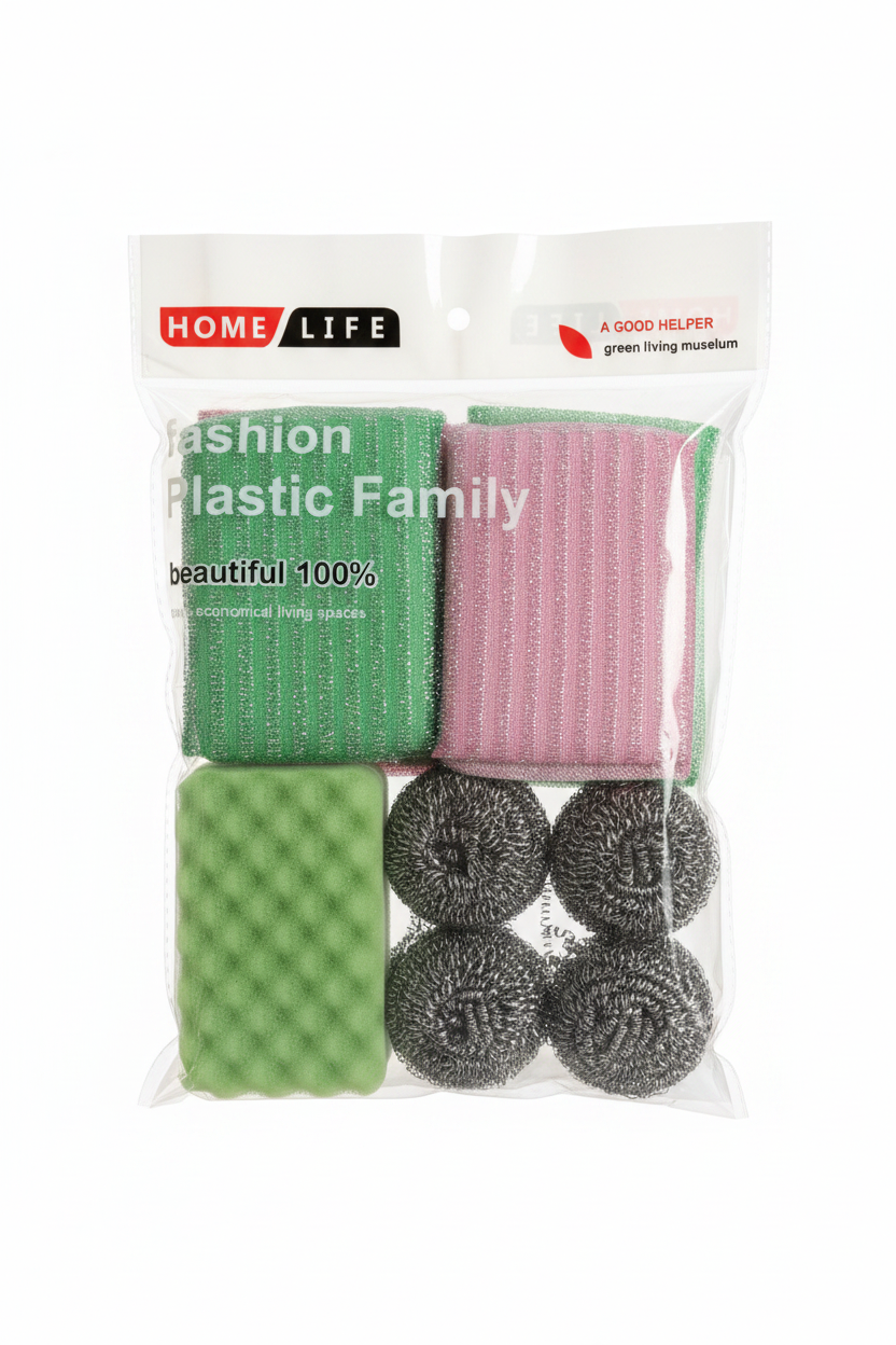 Set Pastrimi Home Life Sfungjer Mesh Top Çeliku