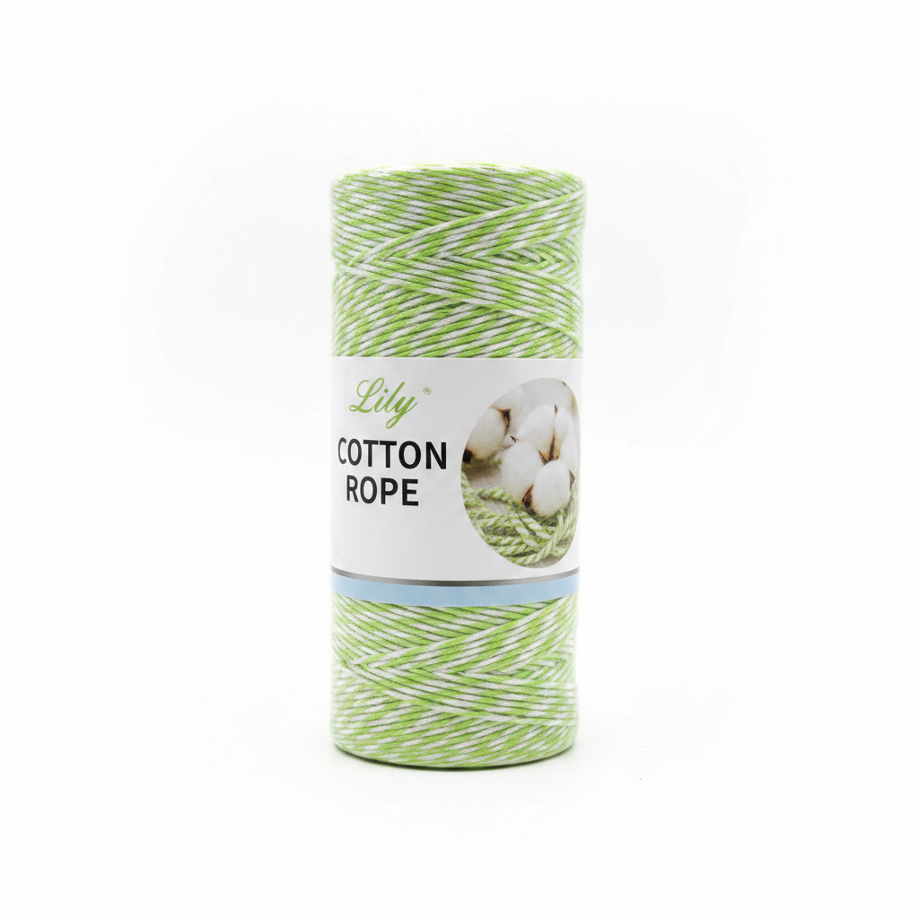Fije Pambuku Cotton Rope e Gjelbrë dhe e Bardhë