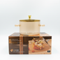 Glass Pot with Lid and Gold Cat Figure