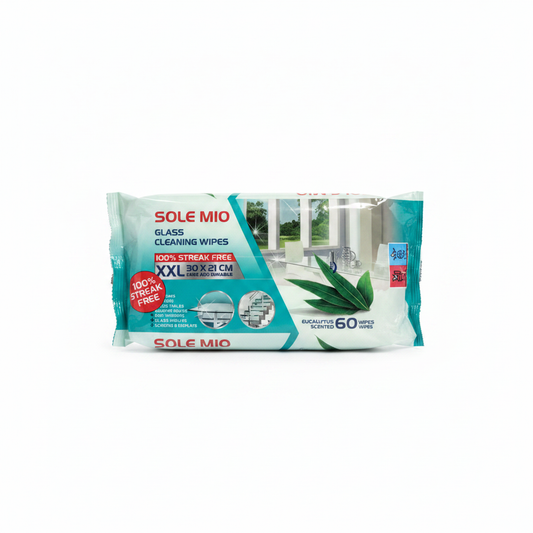 Sole Mio Glass Cleaning Wipes — Eucalyptus XXL 60 cope