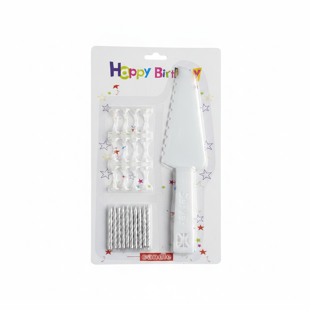 Set Qirinj Ditëlindjeje me Thikë Torte Happy Birthday