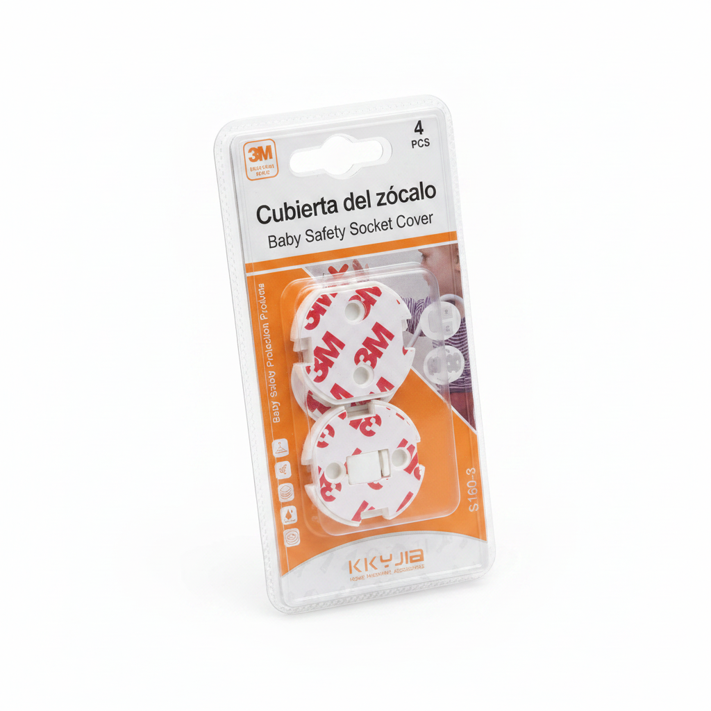 4 cope Mbulese Sigurie Priza per Femije - Baby Safety Socket Cover Rrethore 3M Vetengjittes