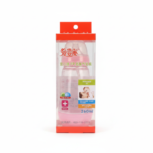 Shishe Ushqyese PP Anti-Fryrje Gojë e Gjerë 260ml