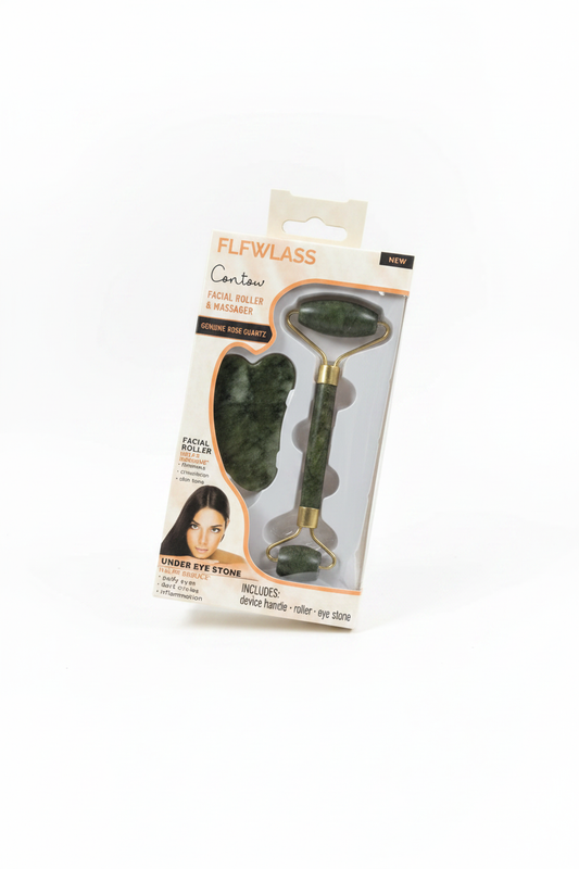 Facial Roller & Massager Jade + Under Eye Stone Contour