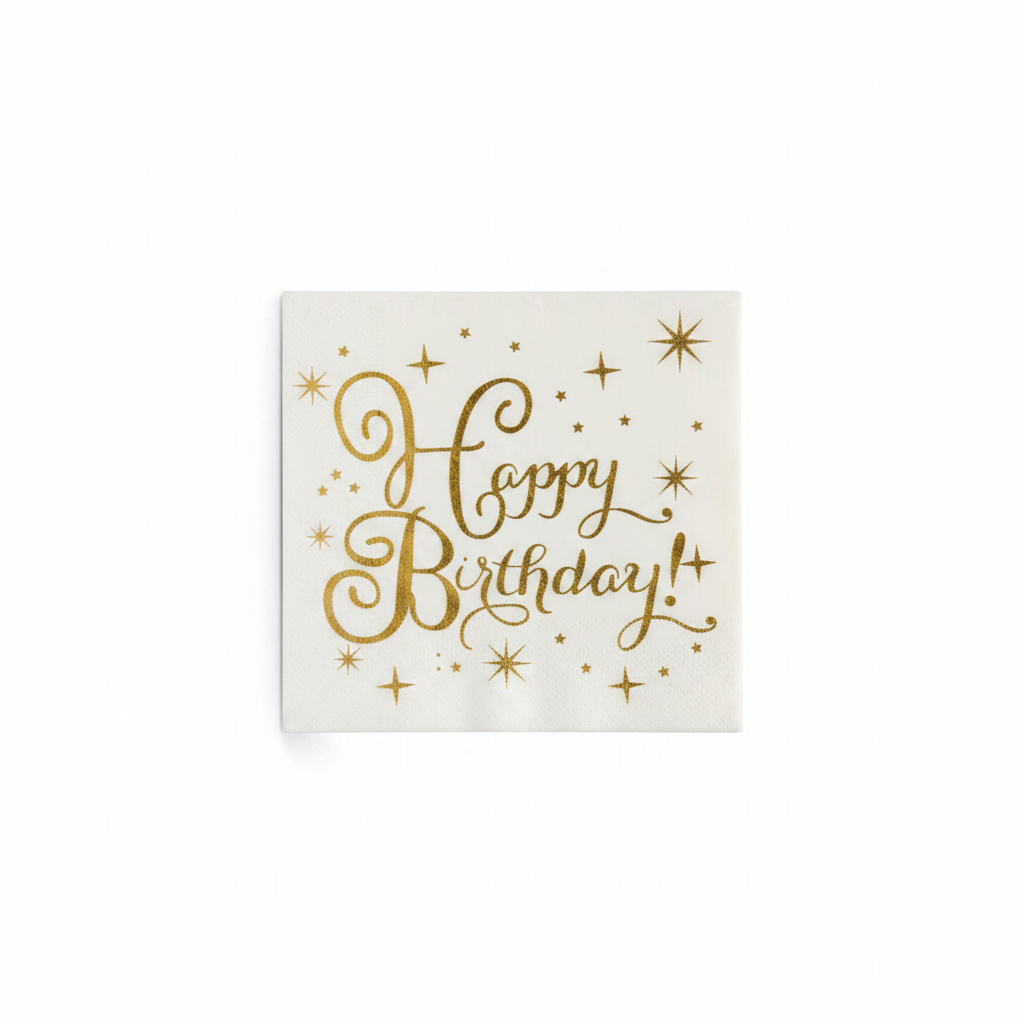 Peceta Feste "Happy Birthday!" - Gold 10 PCS