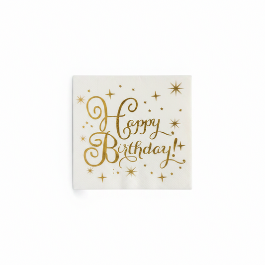 Peceta Feste "Happy Birthday!" - Gold 10 PCS