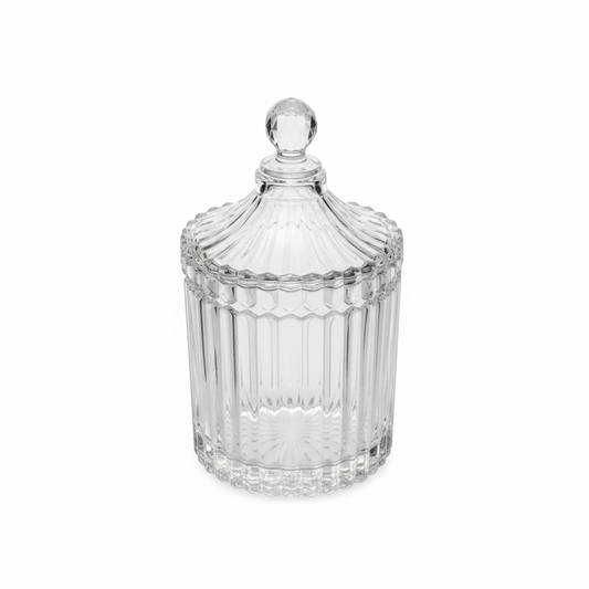 Tablla Sheqeri Qelqi Cilindrike me Vija dhe Kapak Kristal