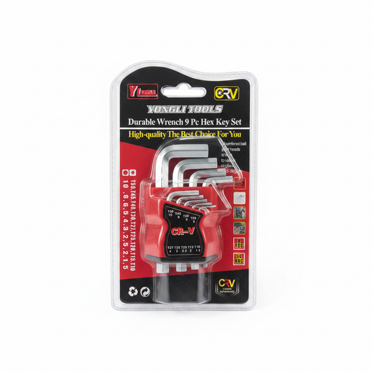 Set Imbus Torx 9 copë me Kokë Sferike - Hex Key Wrench CrV 50HRC deri 25°