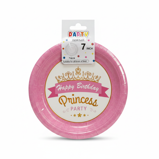 Pjate Letre Feste "Princess Party" - Pink 7 Inch