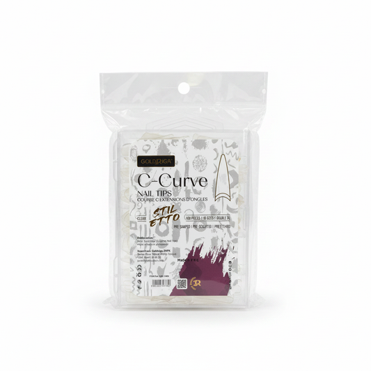 C-Curve Nail Tips Stiletto Clear 100pcs - 10 Madhsi