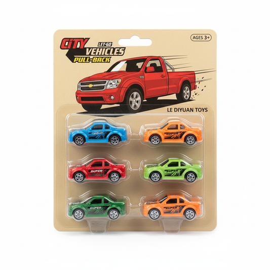 City Vehicles Series Pull-Back - 6 Makina