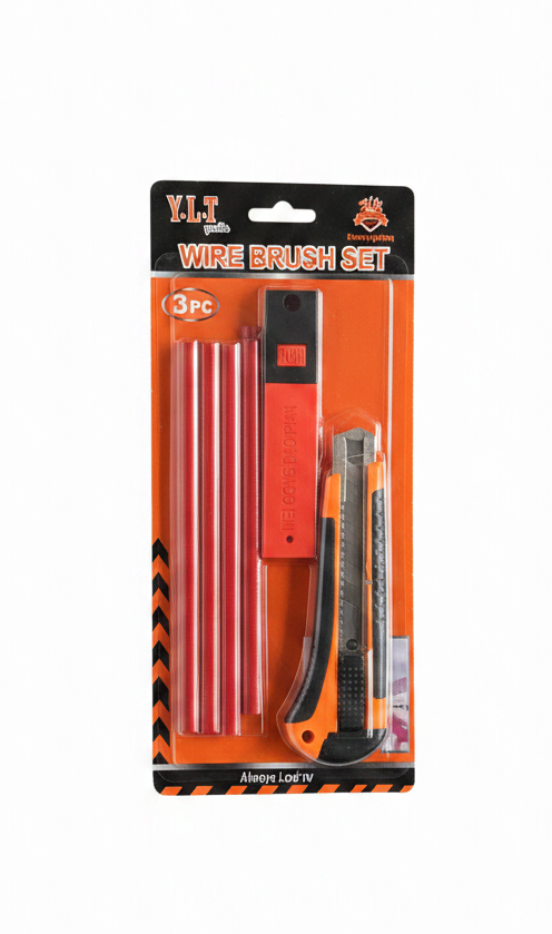Wire Brush Set Y.L.T 3PC - Thikë + Tehe Rezervë