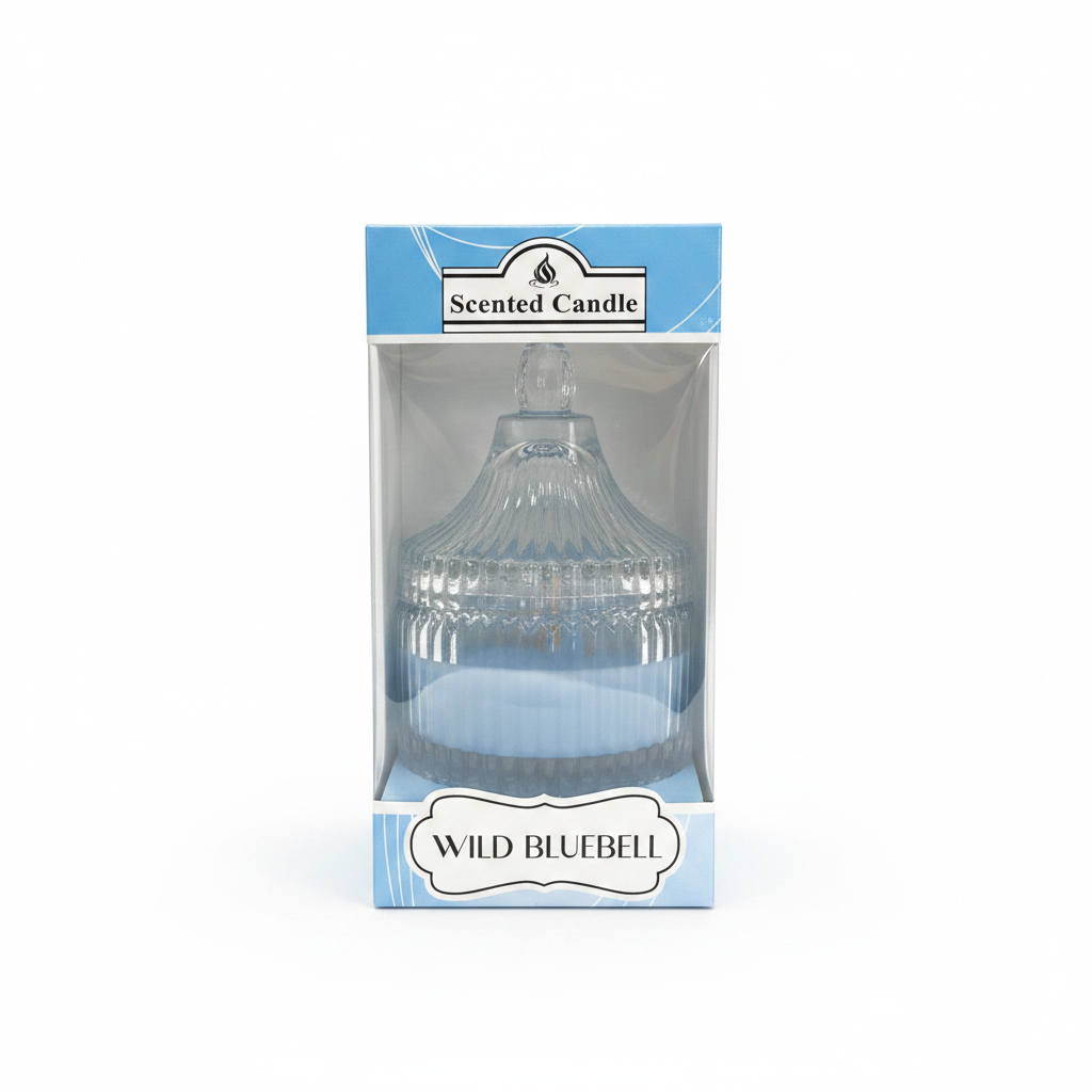 Wild Bluebell Scented Candle in Crystal Glass with Lid