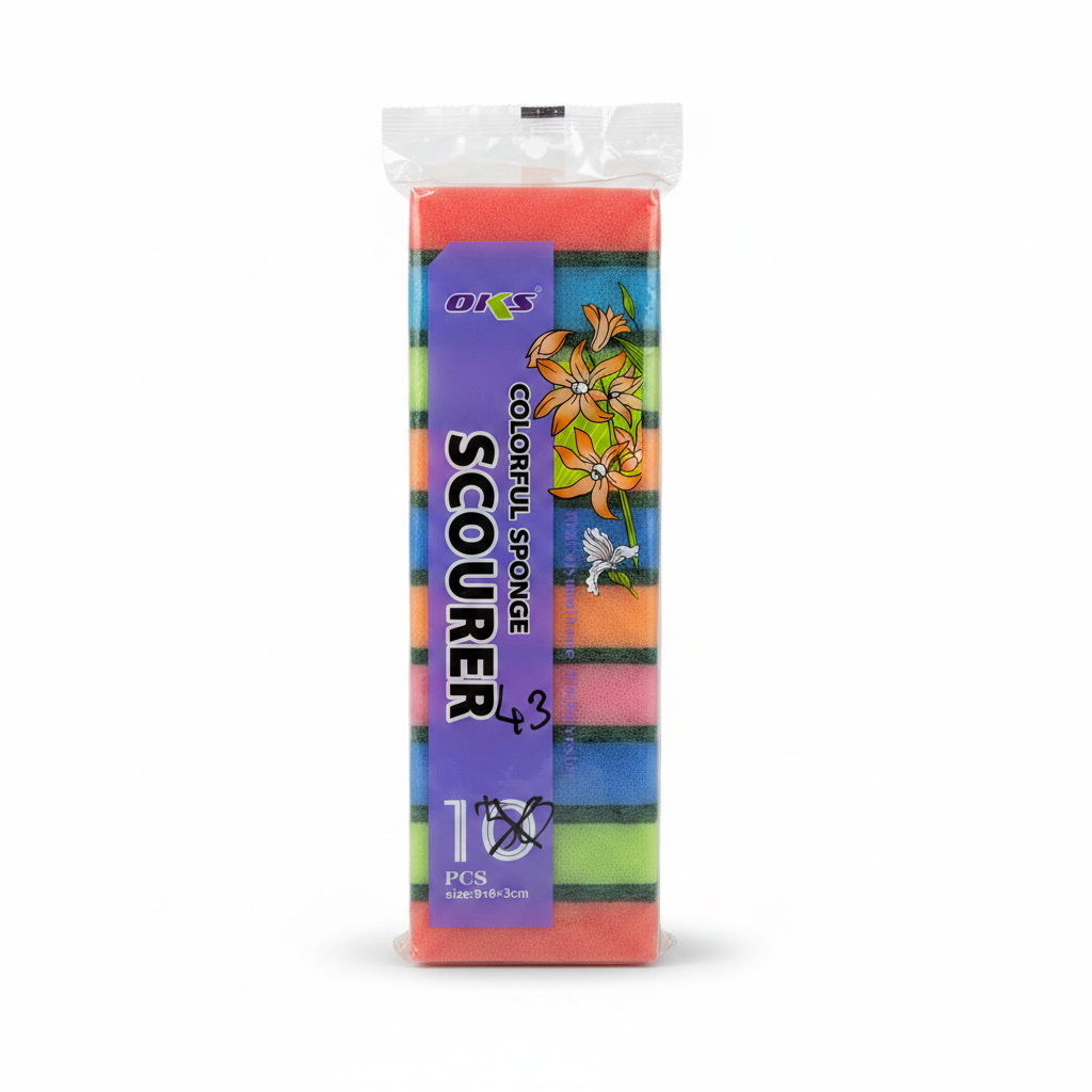 OKS Colorful Sponge Scourer 10 copë