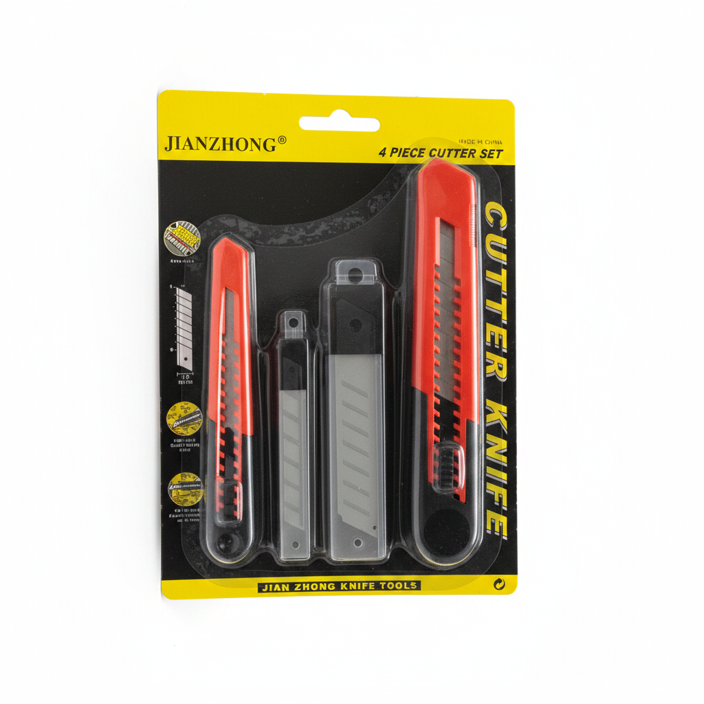 Set Prerje Cutter Knife 4 cope JIANZHONG Auto-Lock