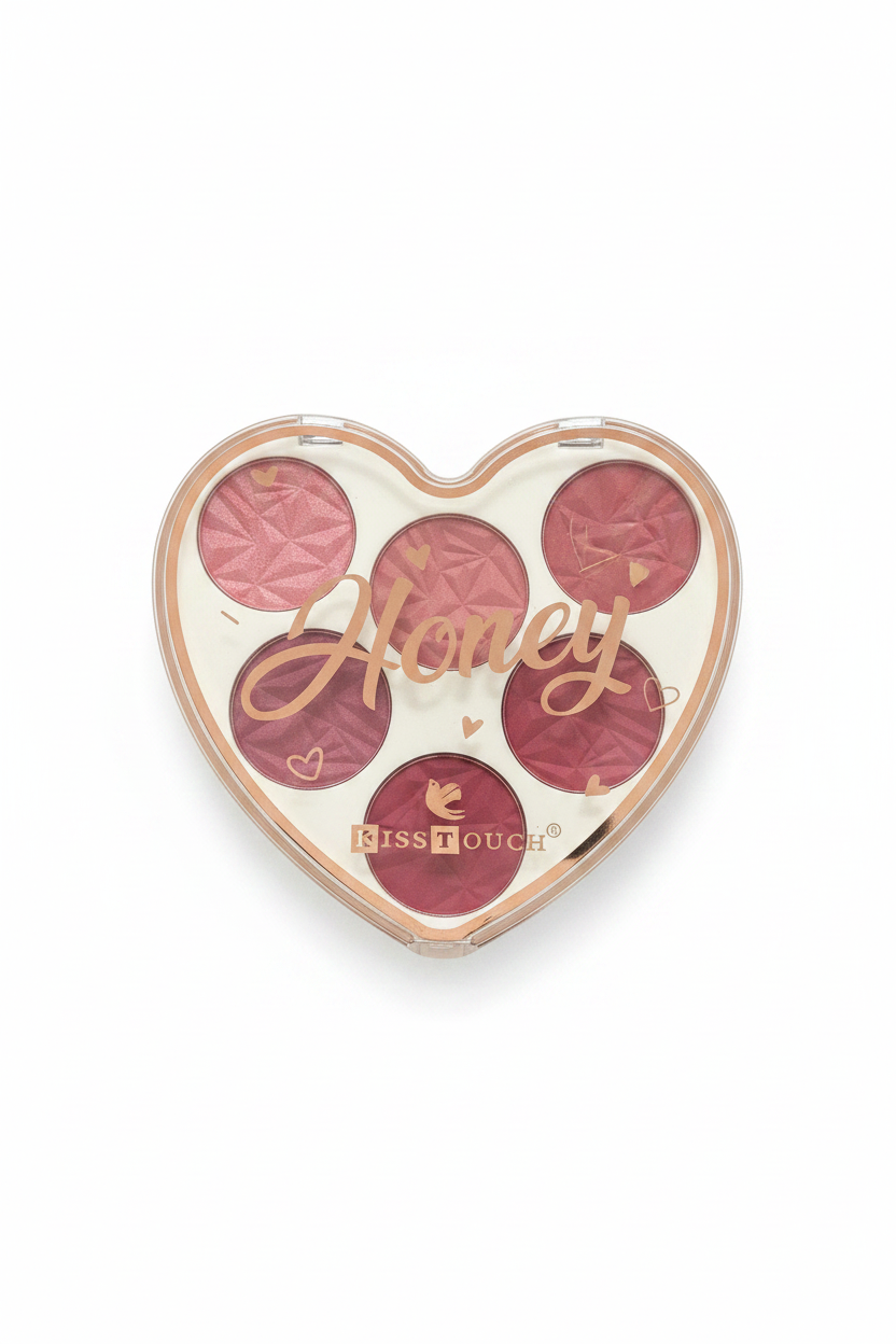 KissTouch Honey Blush Palette Zemër 5 ngjyra