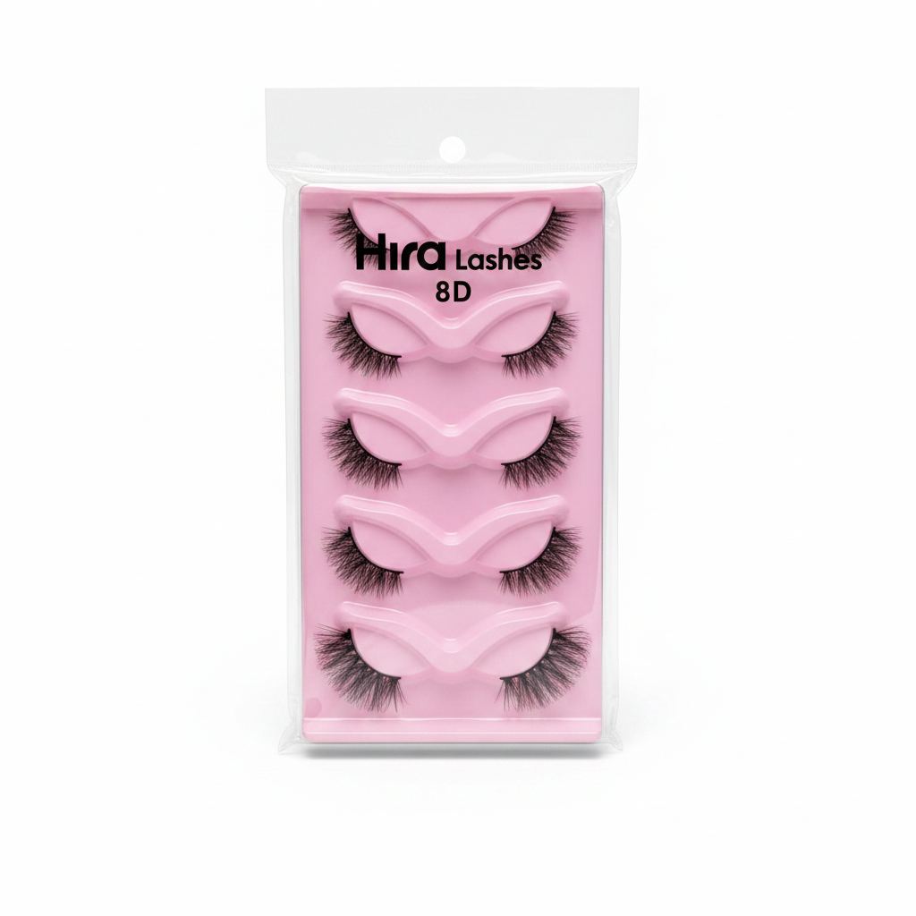 Qerpikë Artificialë Hira Lashes 8D Set 5 Çifte