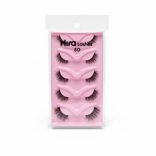 Qerpikë Artificialë Hira Lashes 8D Set 5 Çifte