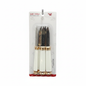 White and Gold Handle Fruit Fork Set - 3 Pieces