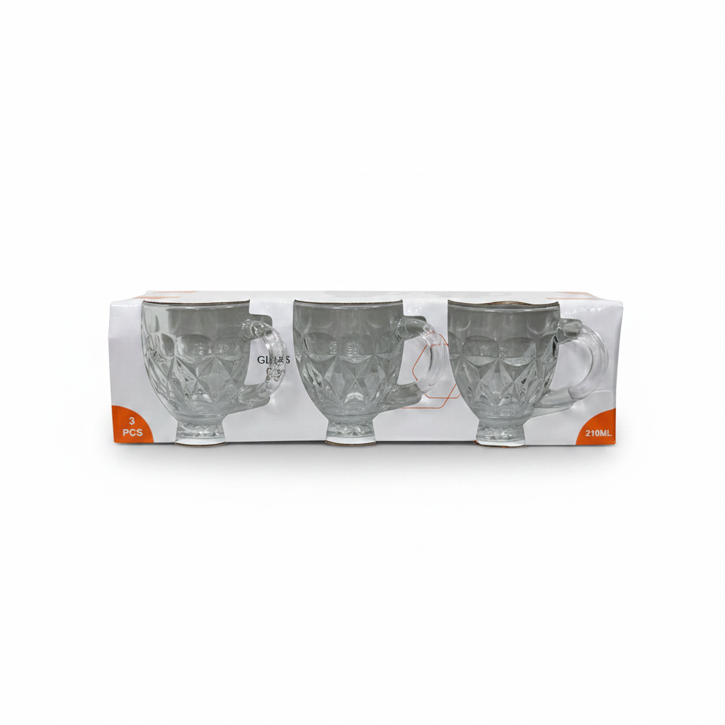 Glasses Set 3 Gotash Qelqi me Doreze 210ml