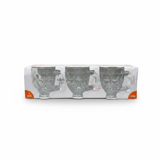 Glasses Set 3 Gotash Qelqi me Doreze 210ml