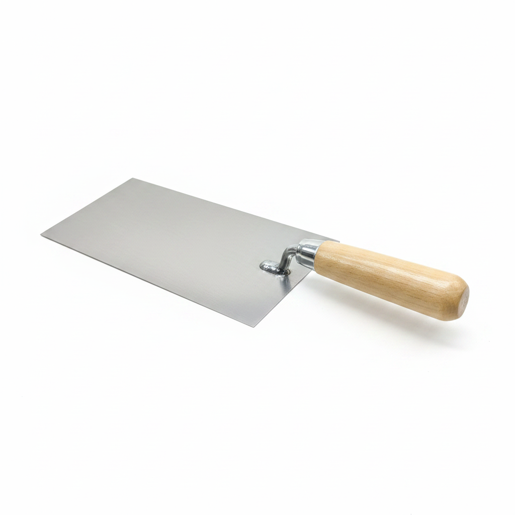 Mistri Suvatimi Inox i Gjerë - Plastering Trowel Inox me Doreze Druri per Suvatim Muri Llac