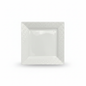 White Square Plate with Braided Relief