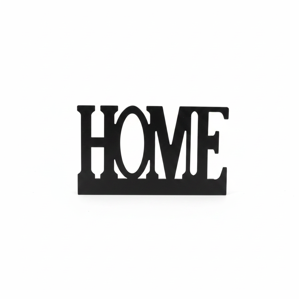 Dekor Metalik “HOME” për Shtpë — Mbajtese Pallome