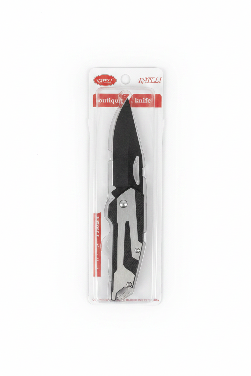 Boutique Knife - Tehe e Zezë Dorezë Argjend/Zi