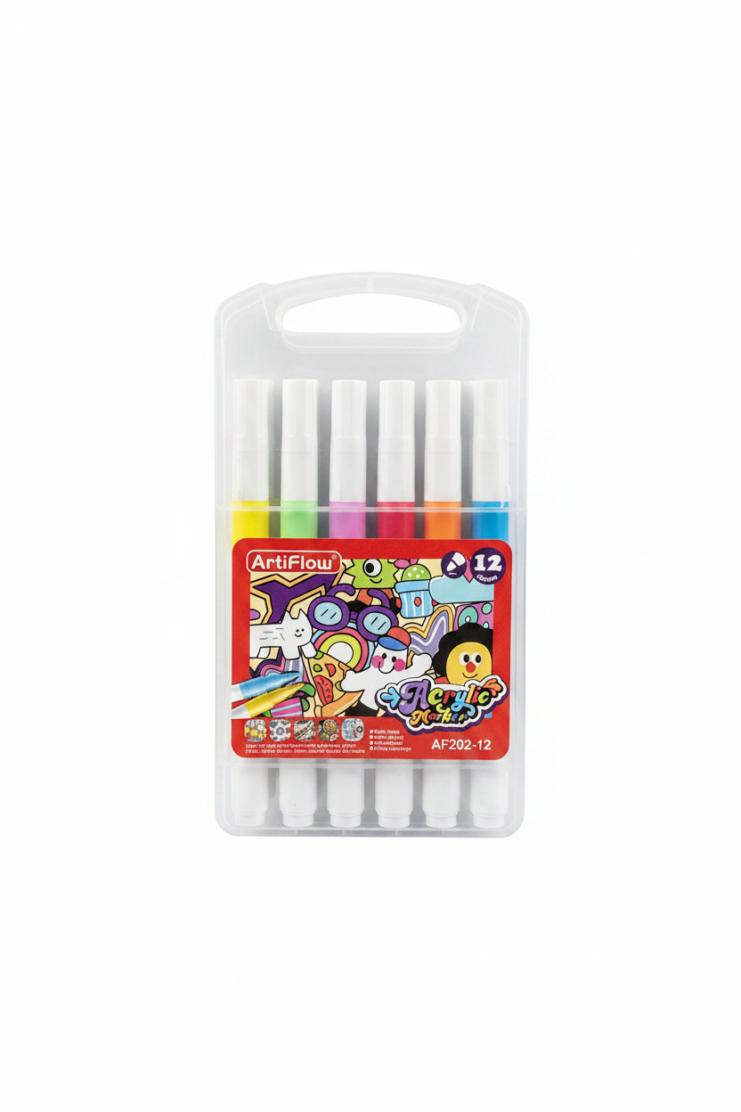 Marker Akrilik 12 Ngjyra Acrylic Marker Set
