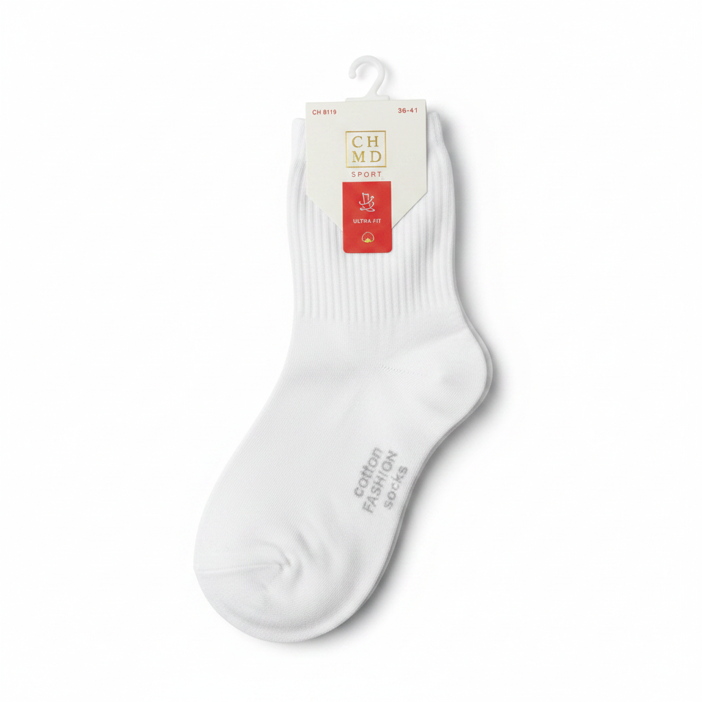 Corape Sportive Ankle te Bardha CHMD Sport Ultra-Fit Cotton