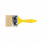 Furce Boje 3 inch 75mm - Paint Brush Qime Natyrale me Doreze Plastike te Verdhe per Lyerje Muri