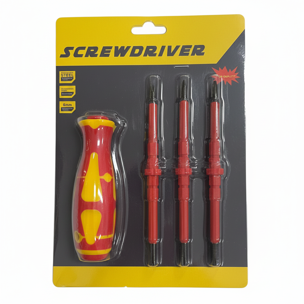 Screwdriver Set with Interchangeable Bits - Professional Screwdrivers 6mm