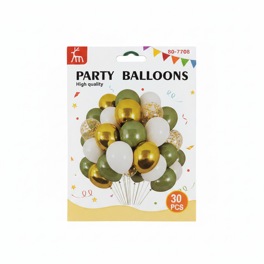 Party Balloons 30 cope Ari Gjelbër te Bardha