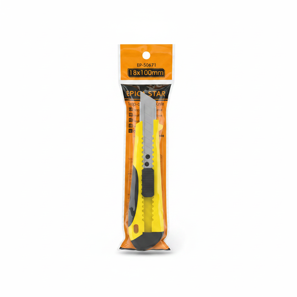 Thikë Prerëse me Teh të Thyeshëm - Snap-off Blade Knife 18mm × 100mm