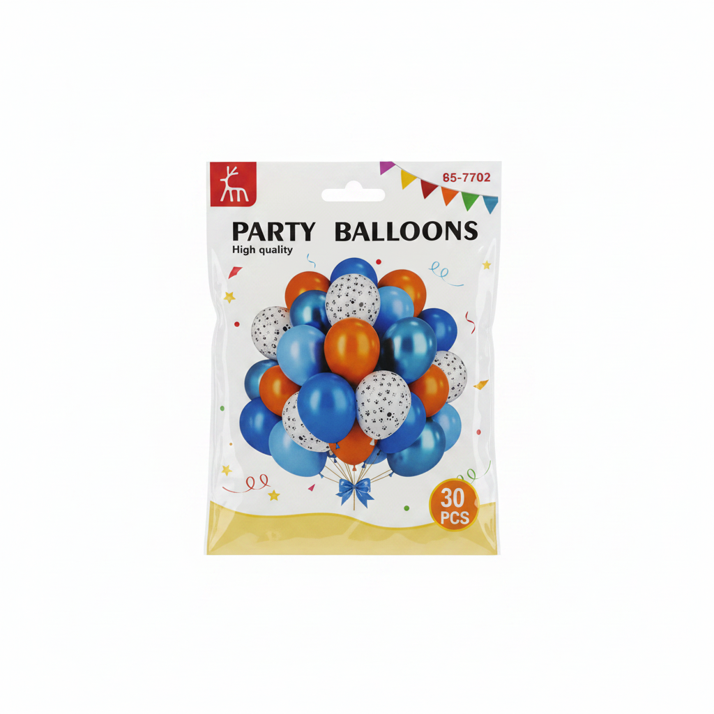 Party Balloons 30 cope Blu Portokalli me Gjurma